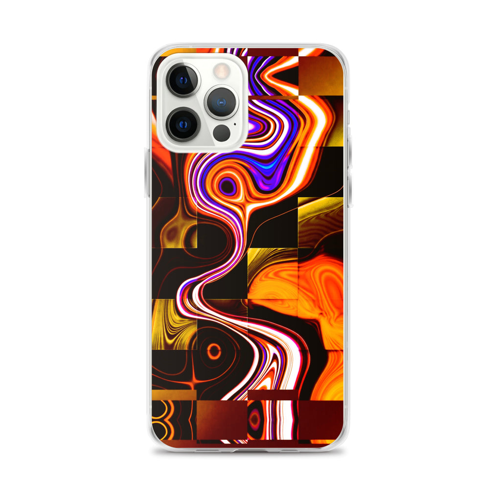Rain Dance clear iPhone 12 Pro Max case on phone – Abstract Aura.