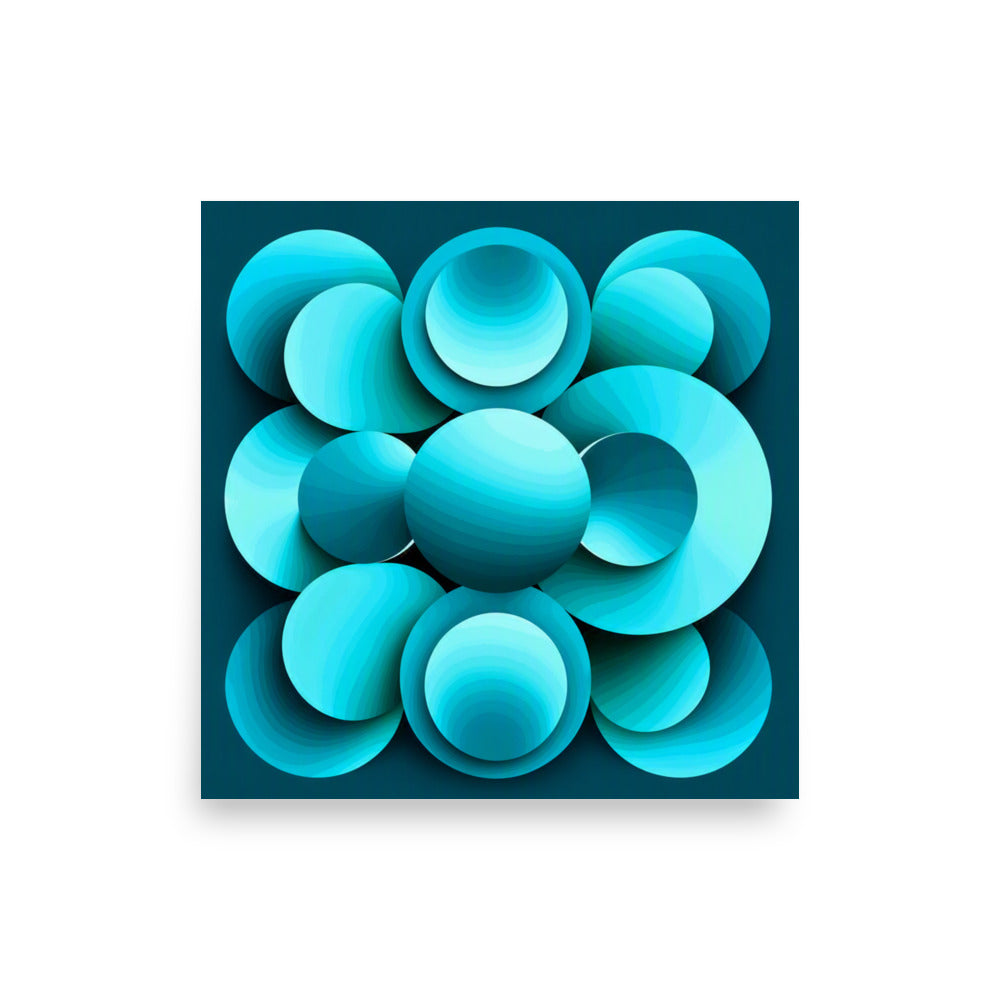 Echoes abstract wall art poster in 16×16 inch — museum quality matte print by Abstract Aura.