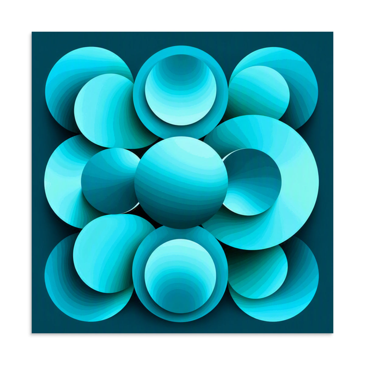 Echoes abstract wall art poster in 24×24 inch — museum quality matte print by Abstract Aura.