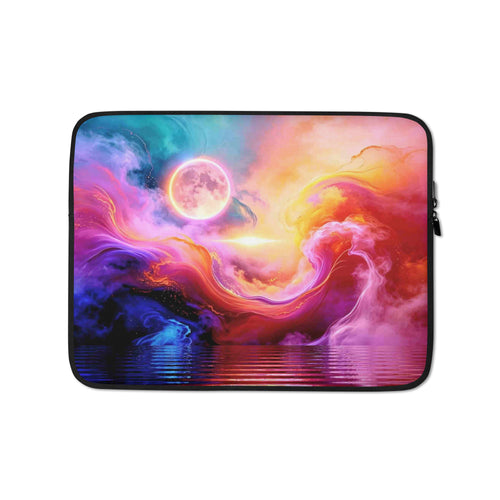 Cosmic Storm Laptop Sleeve — 13″ front view, full-wrap abstract art print.