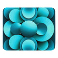 Echoes Mouse Pad flat lay — bold 3D abstract cyan and teal circular print by Abstract Aura.