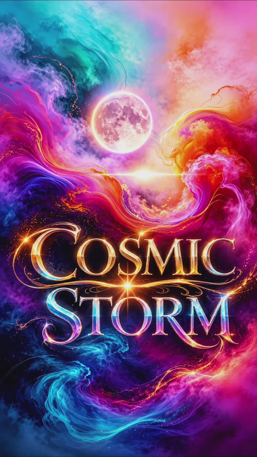 Cosmic Storm abstract art poster promo by Abstract Aura.