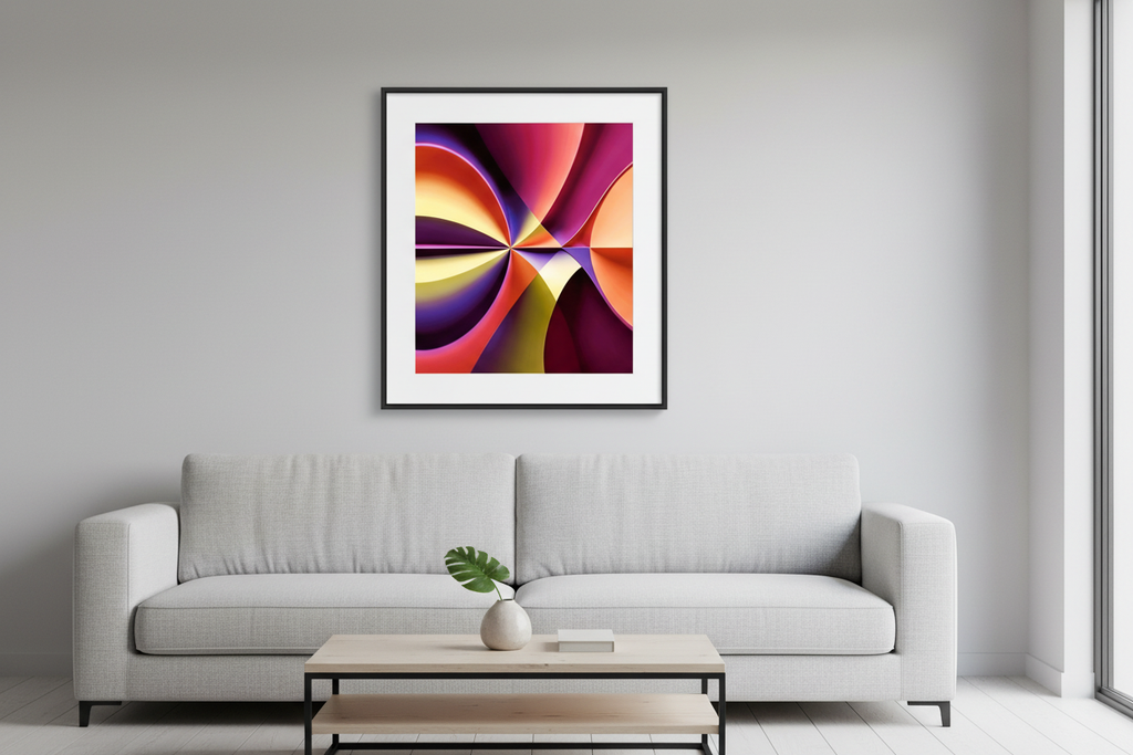Story of Colour - Framed abstract art print as statement piece in modern living room | Abstract Aura.