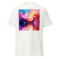 Cosmic Storm Unisex Tee in White — front view, abstract art print.