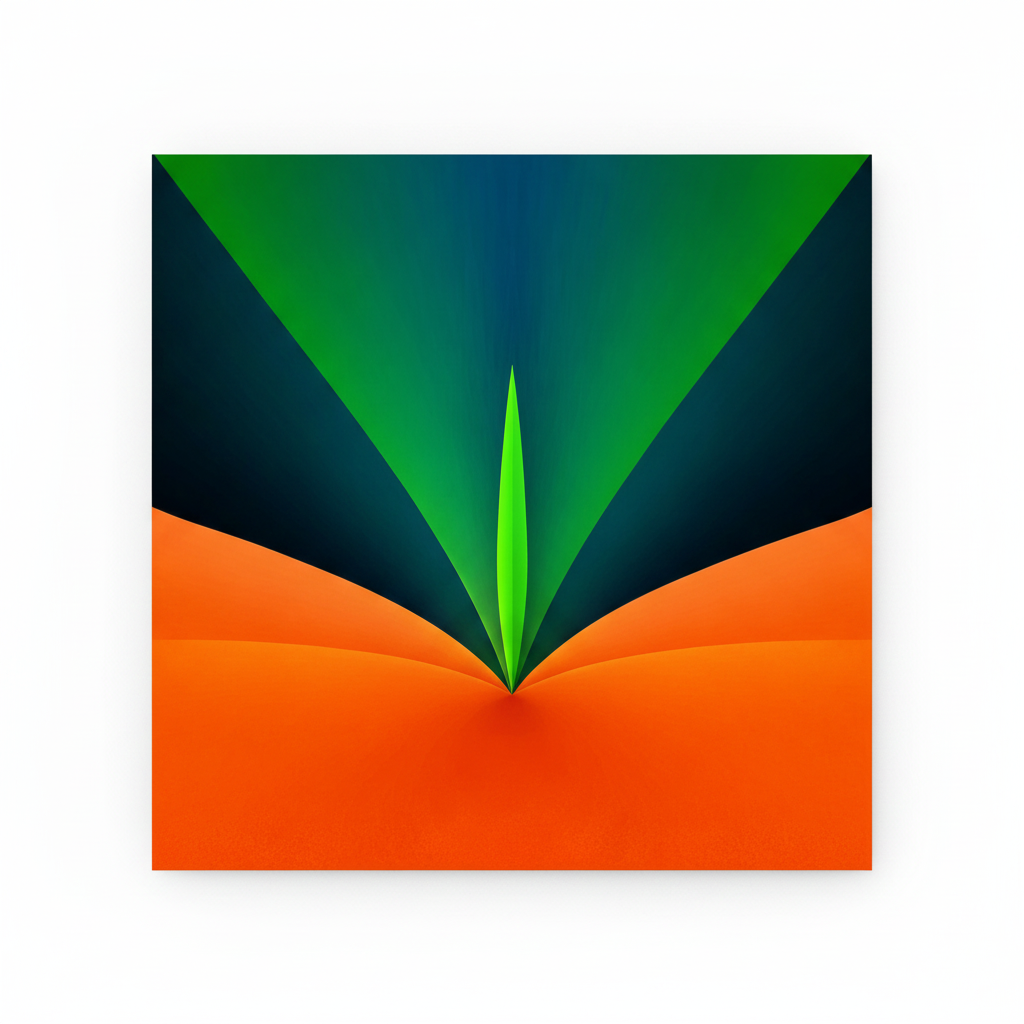 Verdant Flame Abstract Art Poster – 24×24 inch museum quality matte print, unframed front view.